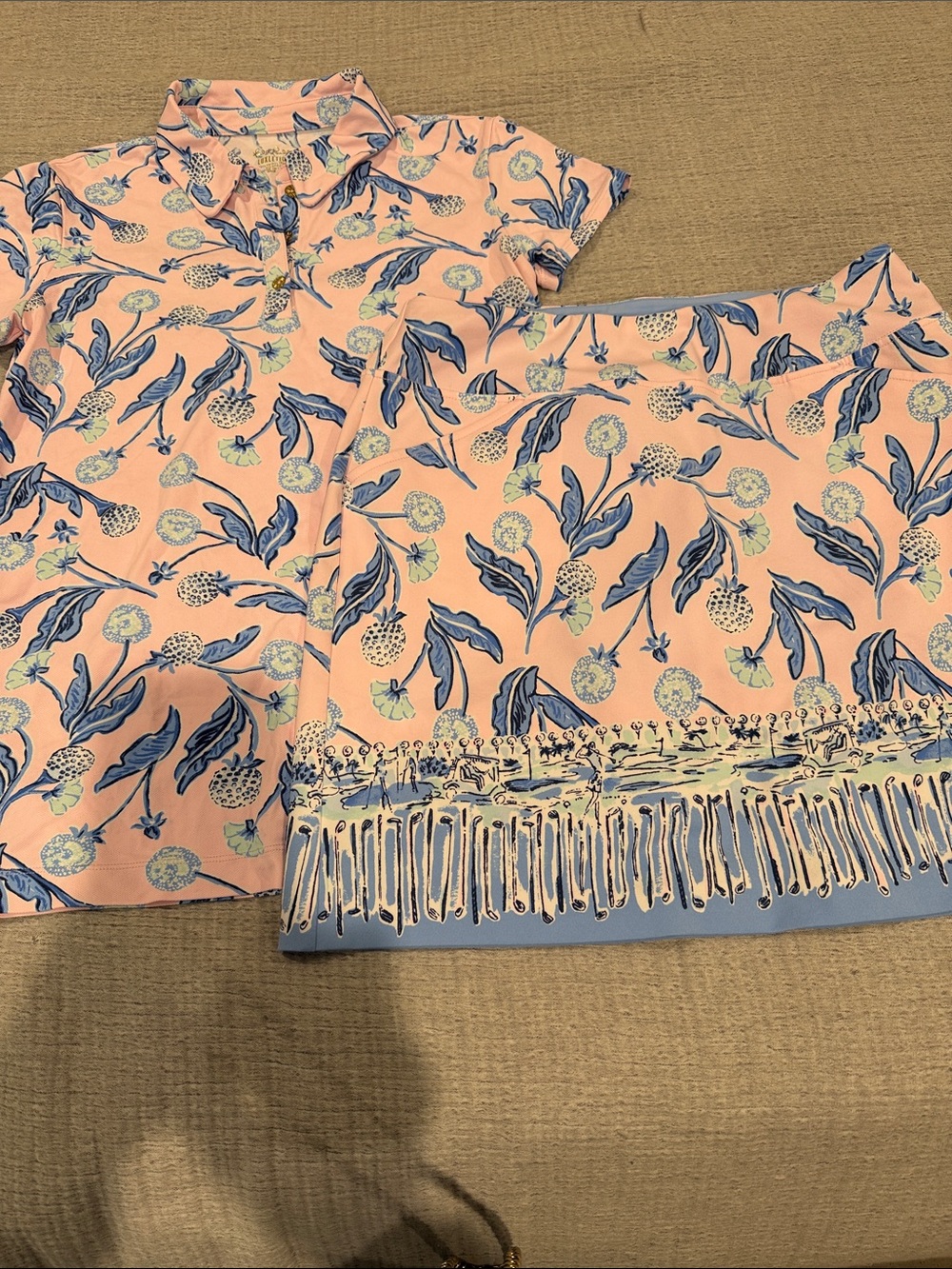 Lilly Pulitzer Pink Floral A-Line Skirt